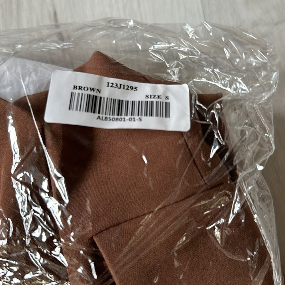 LULUS Officially Fashionable Brown Open Front Blazer‎ Sz S NWT in packaging - Picture 7 of 7